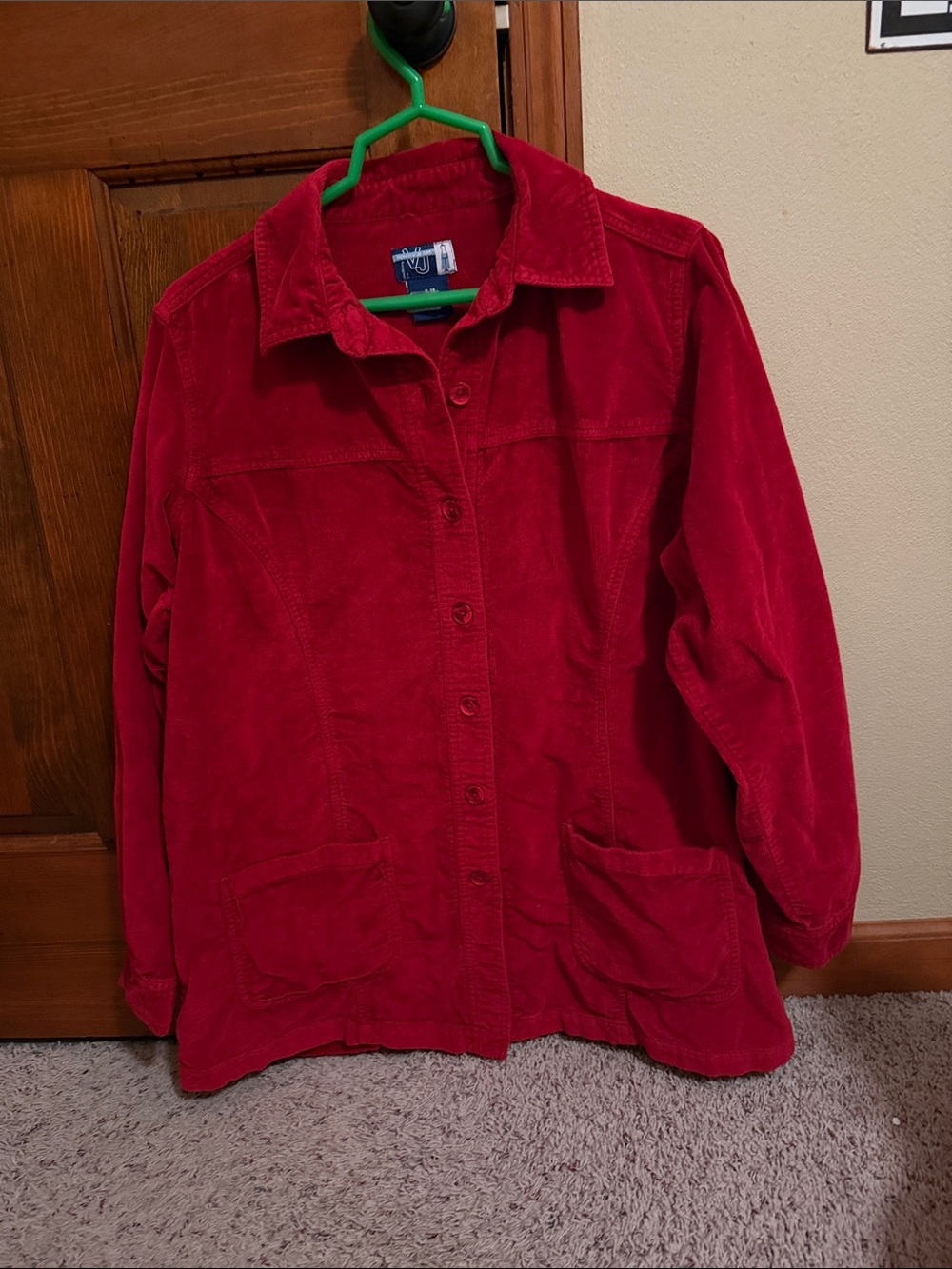 Venezia  Jeans Vtg Corduroy Jacket Womens14/16 Red Shacket Outdoor Casual